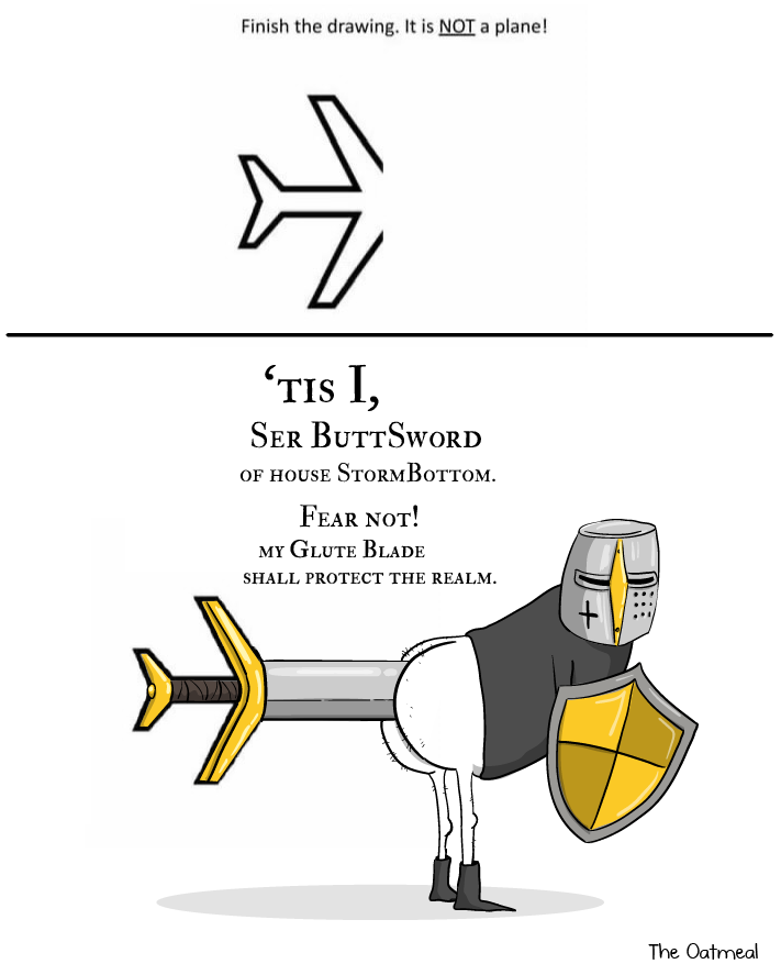 Finish the drawing. It is NOT a plane! – The Oatmeal